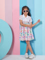 Girl's Floral Print Shoulder Strap Georgette Fit & Flare Dress Stylish Comfortable and Perfect for Everyday Wear (d-floraljack)