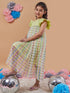 Adorable Girl's Conversational Printed Cap Sleeves Net A-Line Midi Dress Casual Wear Perfect for Everyday Wear (d-heartfrill)