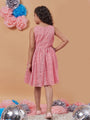 Chic Girl's Self-Design Round Neck A-Line Dress Orange Color Effortless Style for Trendy Teens (d-lacenude)
