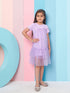 Girl's Woollen A-Line Dress Purple Color Trendy Outfit For Casual Wear (d-lilacsparkle)