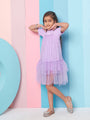 Girl's Woollen A-Line Dress Purple Color Trendy Outfit For Casual Wear (d-lilacsparkle)