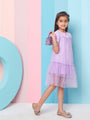 Girl's Woollen A-Line Dress Purple Color Trendy Outfit For Casual Wear (d-lilacsparkle)