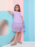 Girl's Woollen A-Line Dress Purple Color Trendy Outfit For Casual Wear (d-lilacsparkle)