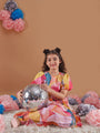 Adorable Girl's Abstract Print Puff Sleeves Chiffon Fit & Flare Dress Perfect for Everyday Wear (d-lurexmu)