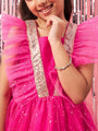 Girls Embellished Sequinned Fit & Flare Maxi Dress (d-magsparkle)