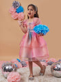 Girl's Square Neck Short Puff Sleeves Fit Flare Dress Casual Wear New Stylish Trand (d-multiorganza)