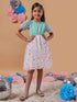 Girl's Polka Dot Printed Net A-Line Dress Perfect for Every Occasion Trendy Style (d-multistar)