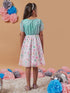 Girl's Polka Dot Printed Net A-Line Dress Perfect for Every Occasion Trendy Style (d-multistar)