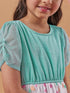 Girl's Polka Dot Printed Net A-Line Dress Perfect for Every Occasion Trendy Style (d-multistar)