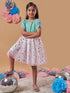 Girl's Polka Dot Printed Net A-Line Dress Perfect for Every Occasion Trendy Style (d-multistar)
