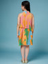 Girls Tie and Dye Georgette A-Line Dress (d-orange)
