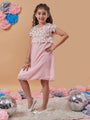 Girl's Self-Design Georgette A-Line Dress Effortless Orange Color Trendy Outfit for Special Occasions (d-peachgpo)