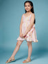 Girls Striped Cotton A-Line Dress (d-pinkflared)