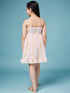 Girls Striped Cotton A-Line Dress (d-pinkflared)
