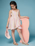 Girls Striped Cotton A-Line Dress (d-pinkflared)