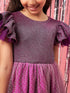 Girls Embellished Gathered Fit & Flare Maxi Dress (d-purpledew)