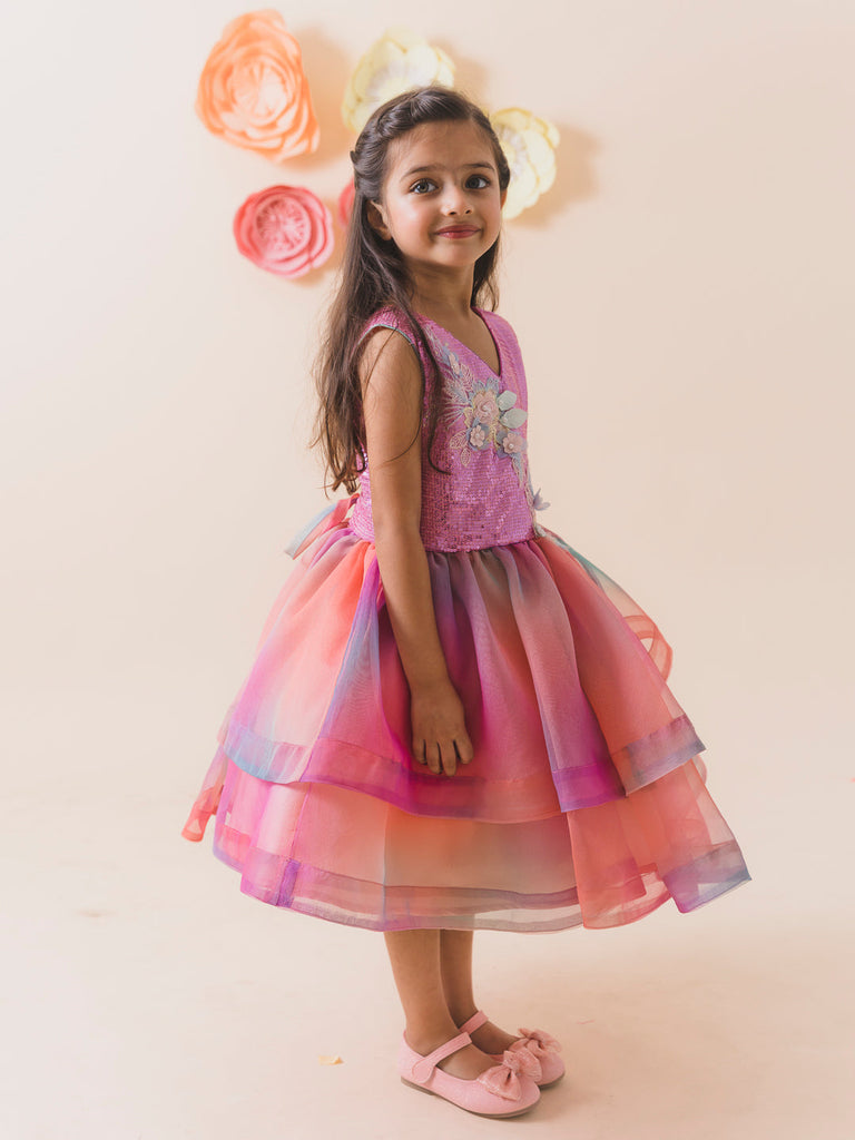 Floral Net Dress (d-rainbow)