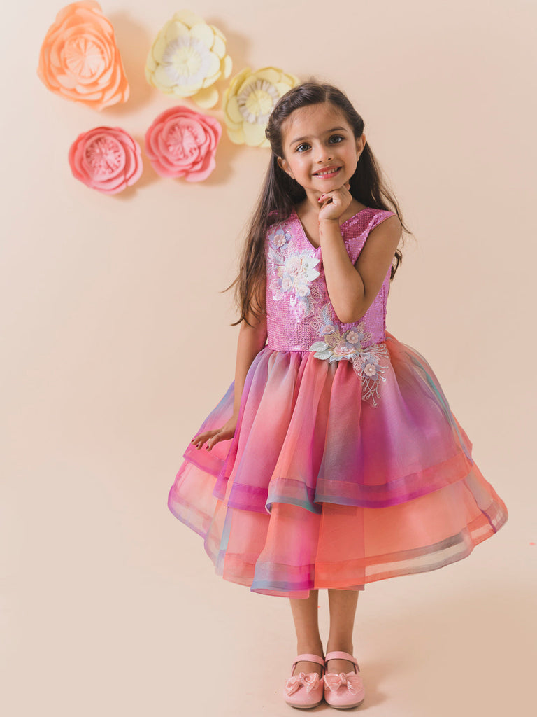 Floral Net Dress (d-rainbow)