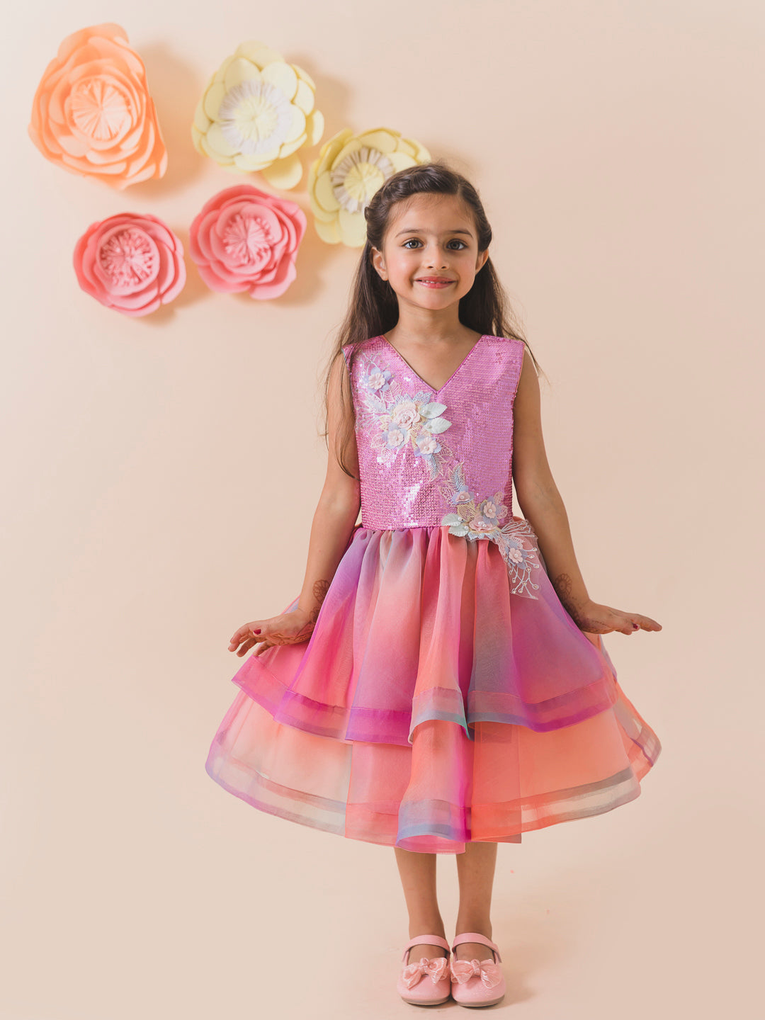 Floral Net Dress (d-rainbow)