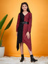 Girls Checked V-neck Cotton A-Line Dress (d-redasy)
