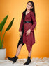 Girls Checked V-neck Cotton A-Line Dress (d-redasy)