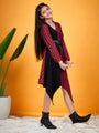 Girls Checked V-neck Cotton A-Line Dress (d-redasy)