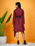 Girls Checked V-neck Cotton A-Line Dress (d-redasy)