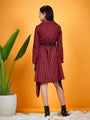 Girls Checked V-neck Cotton A-Line Dress (d-redasy)