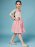 Girls Red and white striped fit & flare dress Shoulder straps Sleeveless Casual Wear Dress (d-redwhite)