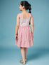 Girls Red and white striped fit & flare dress Shoulder straps Sleeveless Casual Wear Dress (d-redwhite)