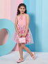 Girl's Floral Printed Woollen Fit Flare Pink Dress Effortlessly Stylish and Cozy for Trendy Teens (d-rosesdigi)