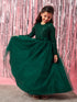 Girls Embellished Sequinned Fit & Flare Lace Maxi Dress (d-seqgown)