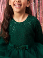 Girls Embellished Sequinned Fit & Flare Lace Maxi Dress (d-seqgown)
