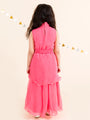 Girls Coral Panelled Kurti With Palazzos (iw-gajricrinckle)