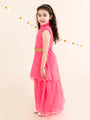 Girls Coral Panelled Kurti With Palazzos (iw-gajricrinckle)