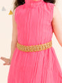 Girls Coral Panelled Kurti With Palazzos (iw-gajricrinckle)