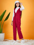 Girls V-Neck Sleeveless Pure Cotton Basic Jumpsuit (s-burcord)