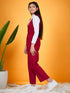 Girls V-Neck Sleeveless Pure Cotton Basic Jumpsuit (s-burcord)