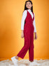 Girls V-Neck Sleeveless Pure Cotton Basic Jumpsuit (s-burcord)