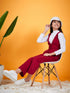 Girls V-Neck Sleeveless Pure Cotton Basic Jumpsuit (s-burcord)