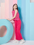Girls Self Design Basic Jumpsuit (j-fuchsiajac)