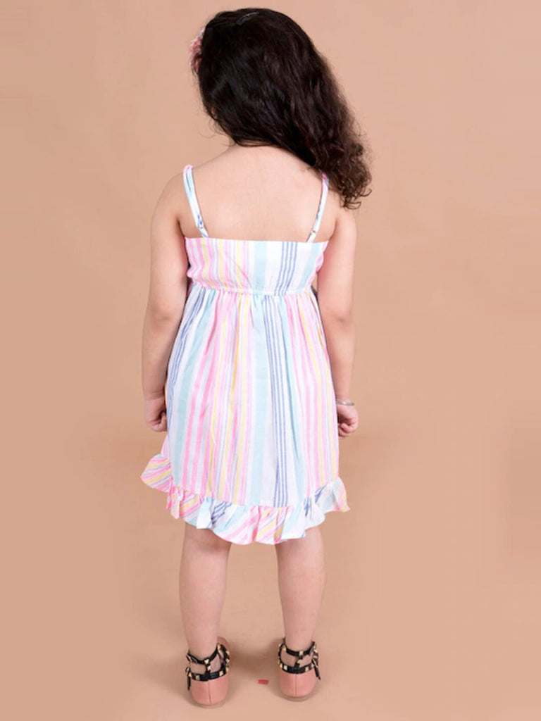 Pspeaches Girls Pink Blue Striped Jumpsuit (J-MULTI STRIPES)