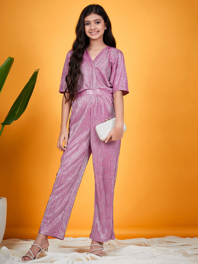 Girls V-Neck Basic Jumpsuit (j-purshimmer)
