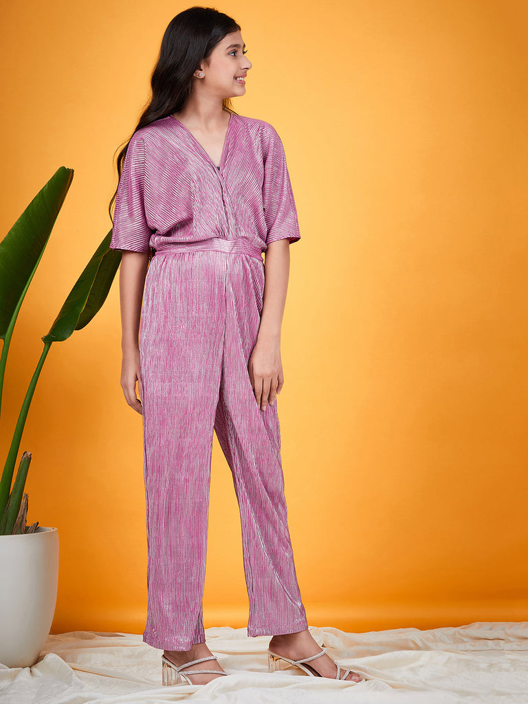 Girls V-Neck Basic Jumpsuit (j-purshimmer)