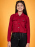 Girls Corduroy Tailored Jacket (jk-burgundy)