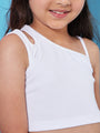 Girls Pure Cotton Crop Top With Trousers (s-blackstripe)