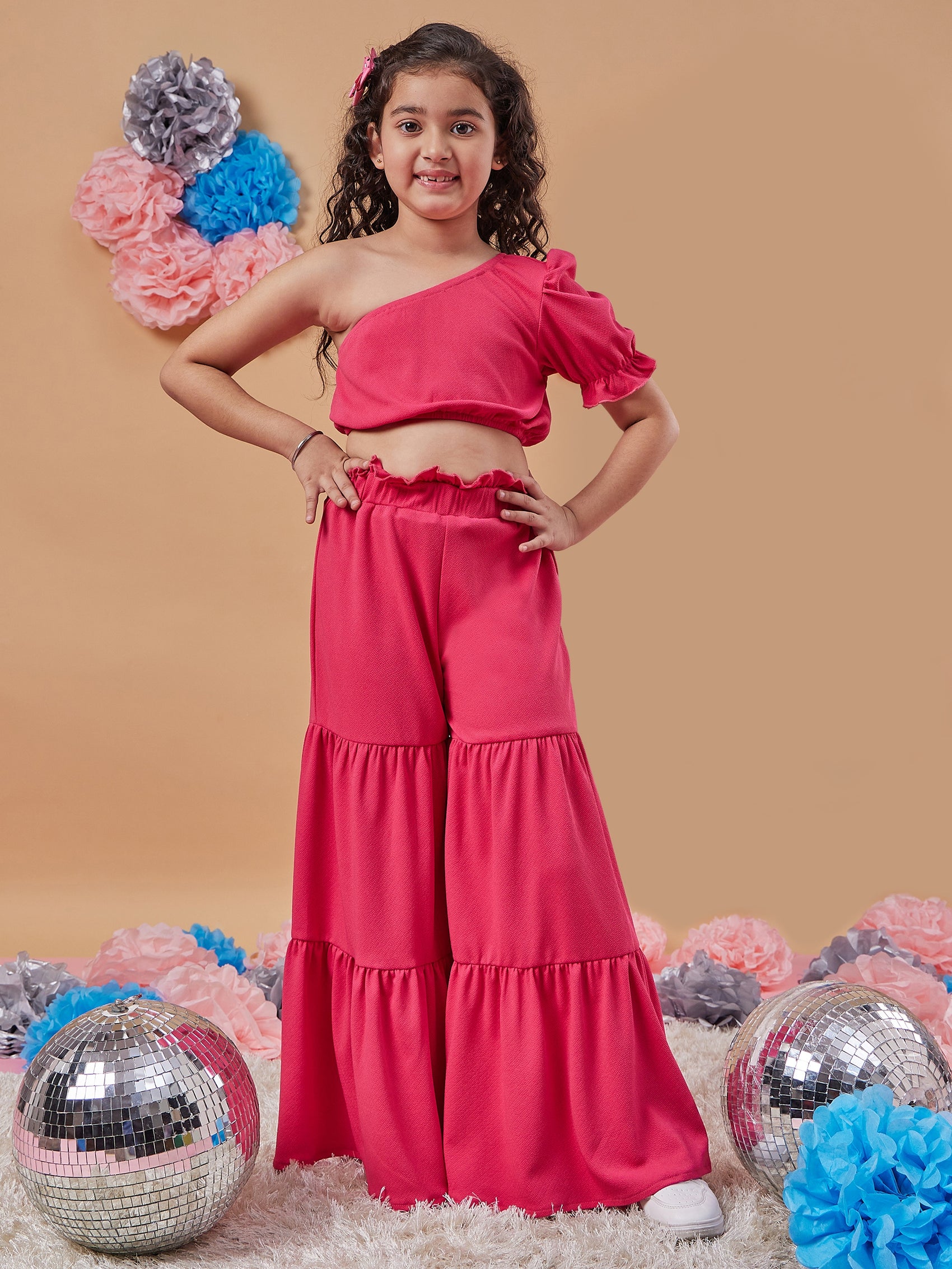 Girls One Shoulder Pure Wool Top with Palazzos (s-magvalentio)