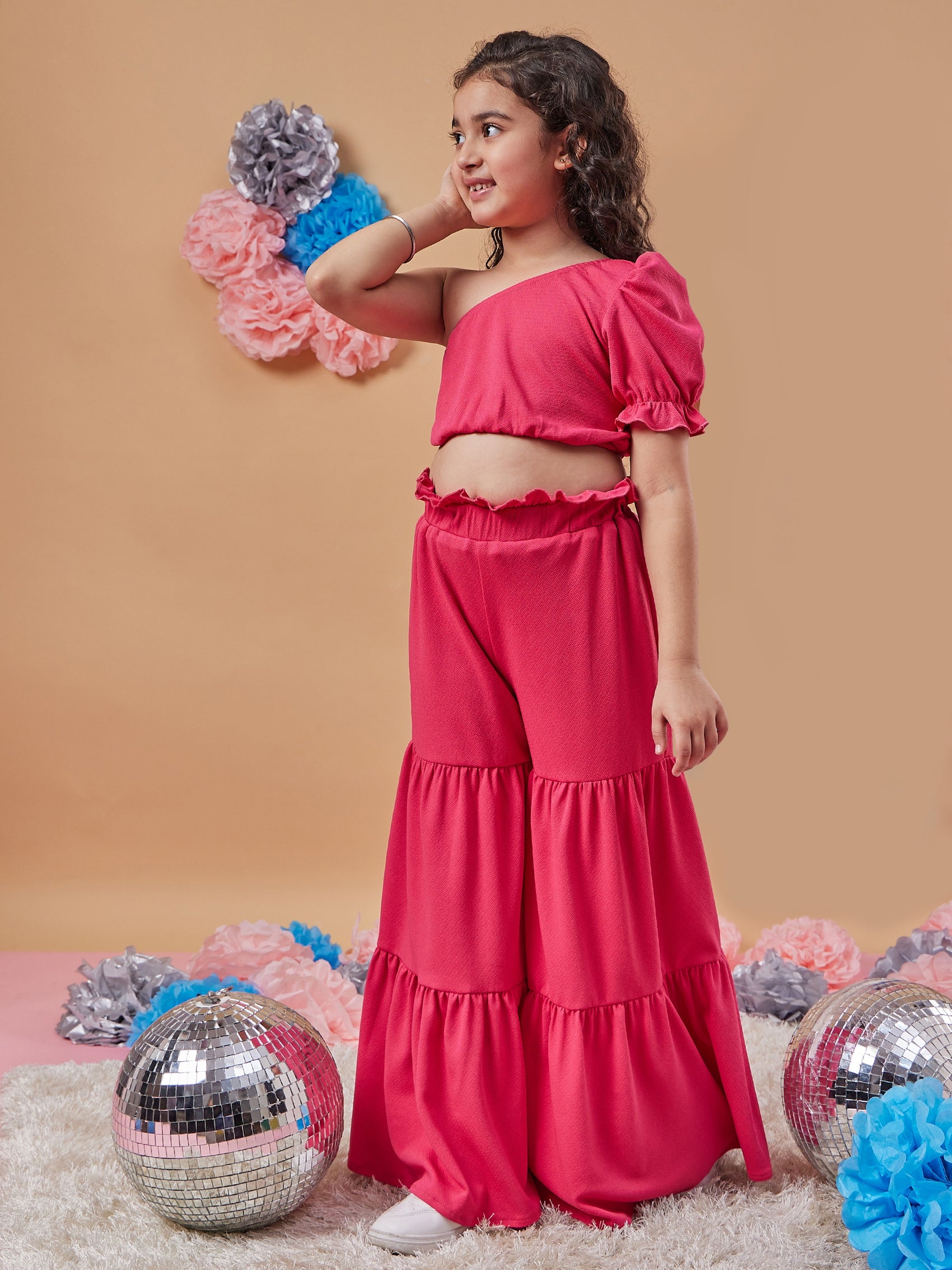 Girls One Shoulder Pure Wool Top with Palazzos (s-magvalentio)