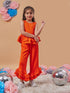 Girls Round Neck Top With Trousers (s-orangefrill)