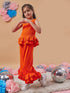 Girls Round Neck Top With Trousers (s-orangefrill)